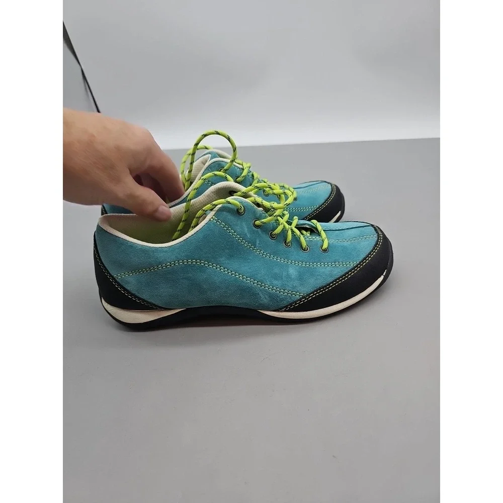 L.L. Bean Women's Suede Lace-up Sneakers Shoes Teal‎ Green Medium 7
